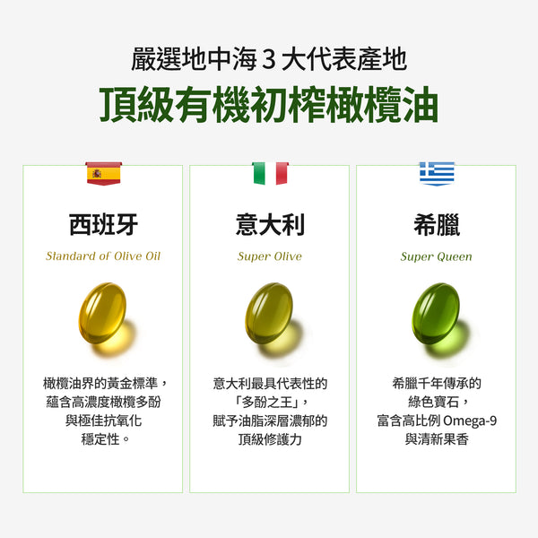 Flonéa 3-in-1 有機初榨橄欖油膠囊