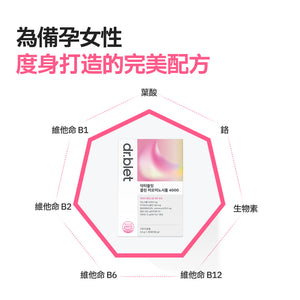 為備孕女性打造的完美配方：含葉酸、維他命B群及生物素，全方位養卵營養應援。